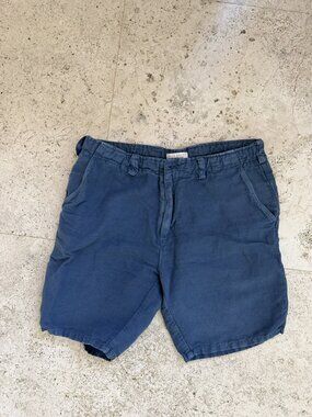 Luca Faloni Panarea Men's Linen Cotton Shorts Size UK 34 Blue Made in Italy